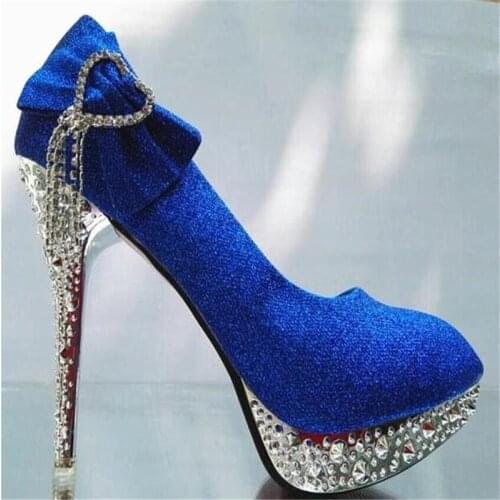 Autumn and winter new fashion womens shoes wedding shoes high heels rhinestones bow stiletto single shoes 7cm / 10cm / 11cm