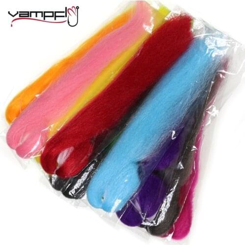 Vampfly 7Packs Long Crimped Kinky Minnow Fiber Synthetic Hair Fuzzy Fiber Saltwater Streamer Fly Baitfish Fly Tying Materials