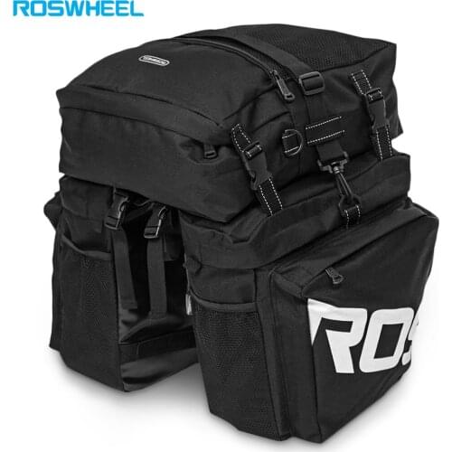 Roswheel Bicycle Bag Mountain Road Bicycle Bike 3 in 1 Trunk Bags Waterproof Rear Rack Tail Seat Pannier Pack Luggage Carrier