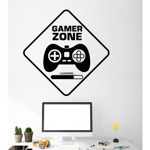 Vinyl Wall Decal Playroom Computer Zone Gaming Joystick Removable Wall Stickers Home Decoration Company Office Window Door Z483