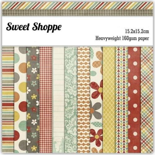YPP CRAFT 12pcs 6" Single-side Printed Sweet Shoppe pattern creative papercraft art paper handmade scrapbooking kit set book