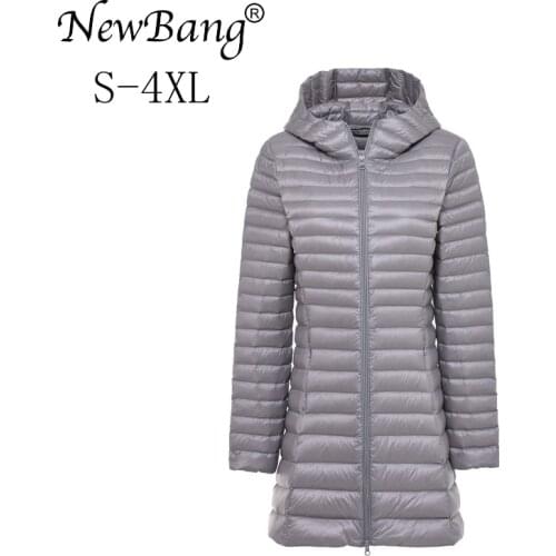NewBang Brand Womens Down Jackets Ultra Light Down Jacket Women Long Jacket Portable Lightweight Slim Warm Feather Coat Female