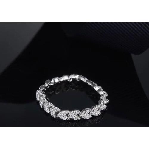 SLJELY High Quality 925 Sterling Silver Wheat Ears Soft Phalanx Ring Micro Cubic Zirconia Stones for Women Luxury Brand Jewelry