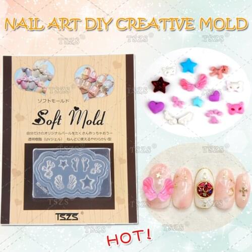 1pcs/lot Durable 3D Acrylic Wing Claw Carved Mold for Nail Art DIY Decoration Accessories