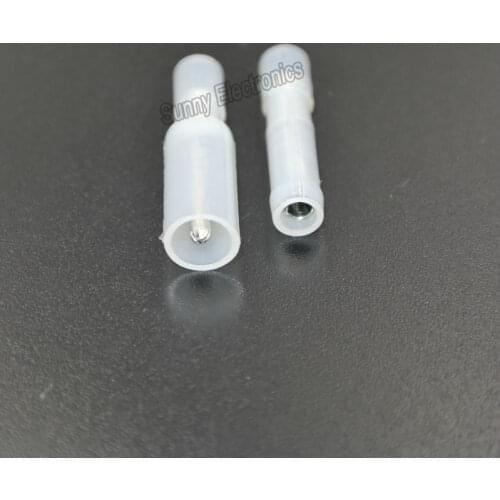 100 White 24-18 Gauge Fully Insulated Nylon Bullet Connectors Wire Terminals Mates male & female free shipping