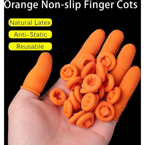 100Pcs Reusable Fingertips Finger Cover Natural Rubber Gloves Non-slip Latex Finger Cots Protector Gloves Disposable Nail Tool