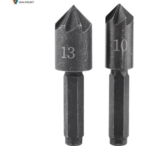 2Pcs/Set 7 Flute High Carbon Steel Countersink Drill Bit 82 Degrees 1/4" Hex Shank Chamfer Cutter Drill Bits Durable Wholesale