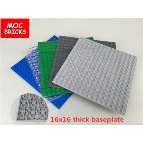 2pcs/lot MOC Bricks enlighten baseplate thickening 16x16 small studs Brick building block Assembles DIY Toys for children gifts