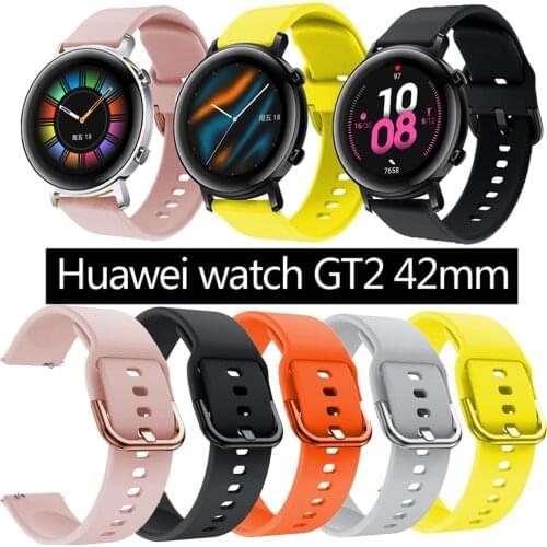 20mm silicone band for Samsung Galaxy Watch active2 for Xiaomi amazfit gtr 42mm For Huawei watch GT2 GT 2 42mm For amazfit GTS