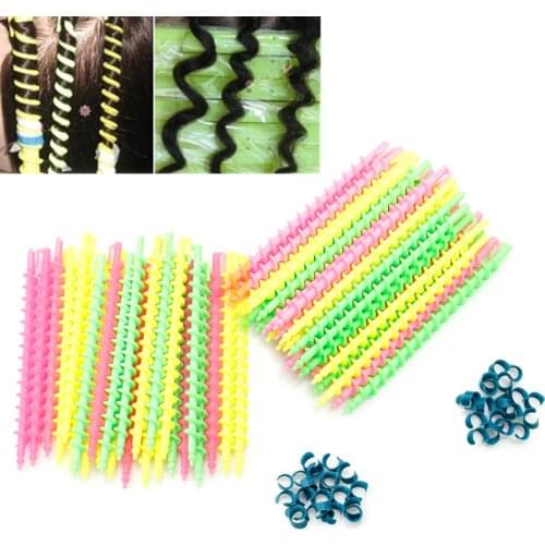 26Pcs Plastic Spiral Hair Perm Rod Barber Hairdressing Salon Tools Durable Hair Styling Tools New Small Wave Generous 2 SIZE