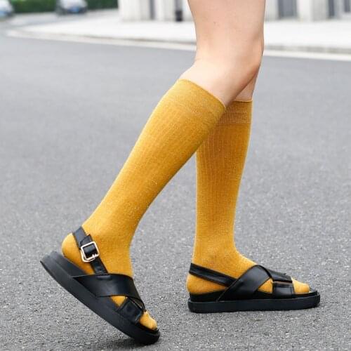 3pcs/lot Fashion Long Socks Girls Women Autumn Style High Sock Solid Womens Knee Socks Breathable Stockings