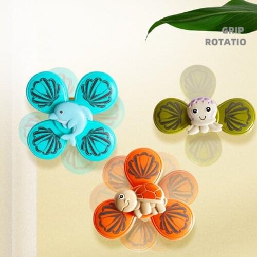 28EC Pack of 3PCS Suction Spinner Highchair Toy Water Play Sets Parent-Children Interactive Game Heavy Bear Spinner for Baby