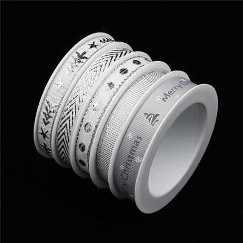 5pcs/lot 1mm 25M Mixed Christmas Ribbon Suit For Gift Packing Christmas Decoration