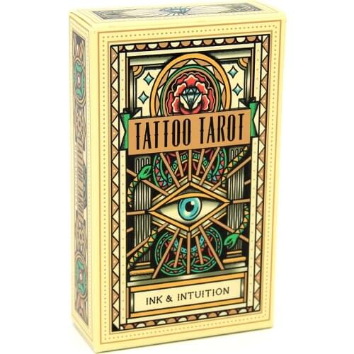 78pcs Tattoo Tarot Cards Entertainment Home Portable Travel Board Game Coated PaperGift Deck For Party Divination Mysterious