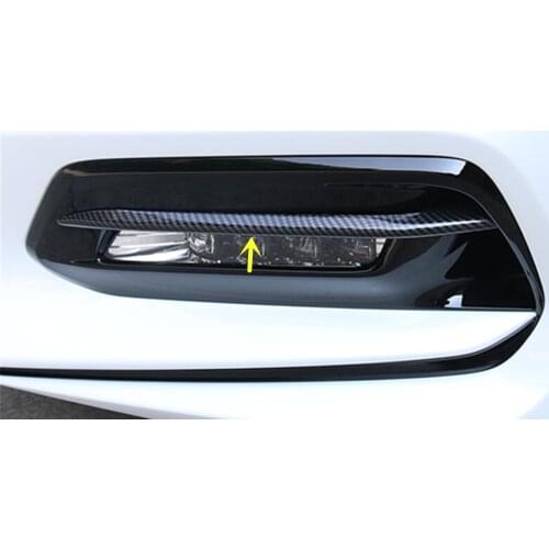 For Honda Accord Sedan 10th 2018 2019 2020 2021 Car Carbon Fiber Cover Trim Front Head Fog Light Eyebrow Lamp Frame Stick 2pcs