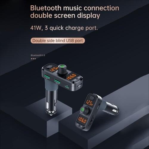 BC70 Car Bluetooth 5.0 FM Transmitter Radio Adapter Dual Display Wireless Handsfree Call MP3 Music Player QC3.0 PD USB Charger