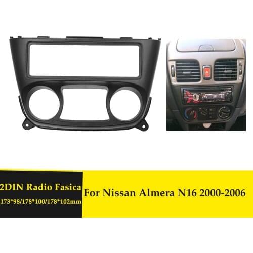 Single Din Car Radio Fascia Stereo Dash Panel for Nissan Almera Sentra 2000-2006 One Din DVD Audio Face Surround Frame Dash Trim