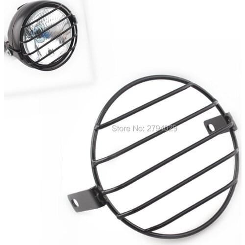 Free Shipping 6.3" Retro Grill Side Mount Headlight Cover Mask for Harley Honda Kawasaki Suzuki Motorcycle Custom