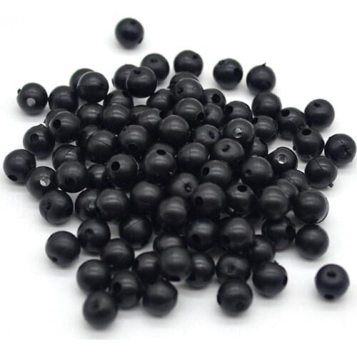 Carp Fishing Beads 100pcs/lot Diameter 6mm Soft Rubber Carp Fishing Rig Beads Black Brown Green Carp Fishing Accessories