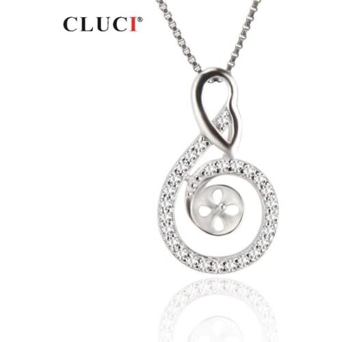 CLUCI Sivler 925 Romantic Zircon Charms Pendant Sterling Silver Women Valentine Day Gift Pendant Jewelry SP251SB