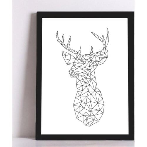 Geometric Deer Head Wall Sticker Geometry Animal Series Decals 3D Visual Effects Vinyl Wall Art Custom Home Decor Murals A402