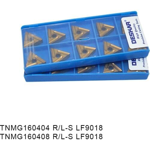 10PCS DESKAR Turning Tool TNMG160404R-S LF9018 TNMG160408 R-S TNMG160404 L-S TNMG160408 L-S LF9018 Carbide Inserts For Steel