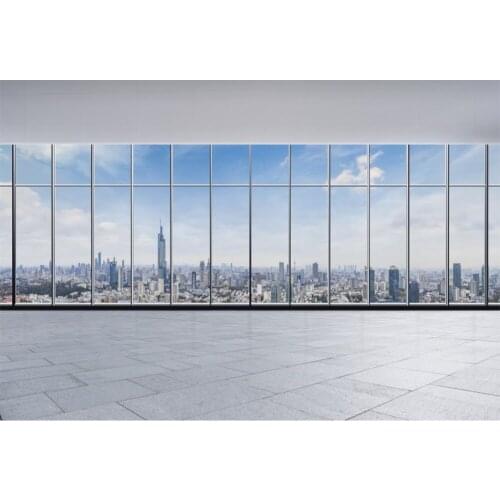 Laeacco Cities Building Glass Windows Blue Sky Scene Baby Shower Photography Backdrops Photographic Backgrounds For Photo Studio