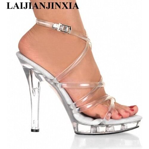 LAIJIANJINXIA Crystal Shoes 13 CM Sexy High Heel Sandals Platforms Womens Dance Shoes Night Club Pole Dancing Shoes N-008