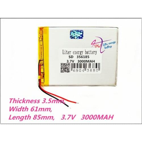 356185 3.7V 3000MAH Lithium Polymer LiPo Rechargeable Battery For MP3 MP4 GPS DVD Power bank PC Speaker