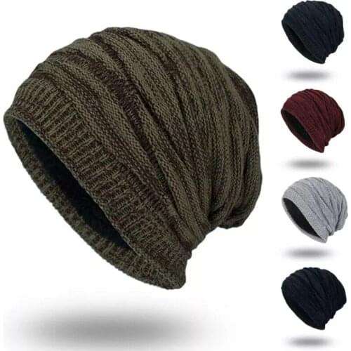Mens Womens Knit Baggy Beanie Oversize Winter Warm Hat Ski Slouchy Thick Cap