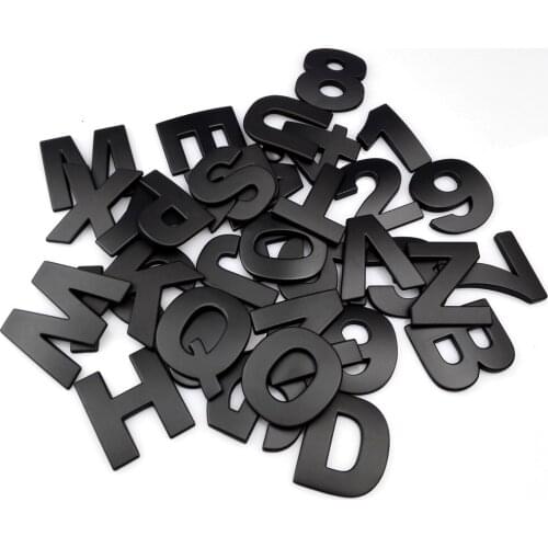 Letters Numbers Stickers A~Z 0~9 Metal Decal Emblem For BMW E60 X5 Mercedes Benz W204 Lada Honda Nissan H nda Auto Accessories