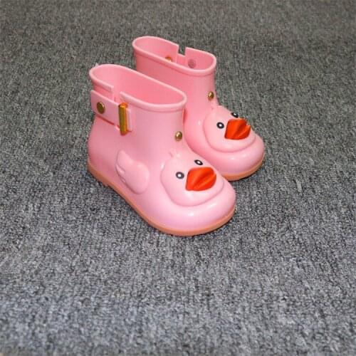 New Rain Boots Boys Girls Waterproof Boots Toddler Cute Baby Jelly Shoes Rain Shoes Kids Rainbow Cute Duck Jelly Rubber Shoes