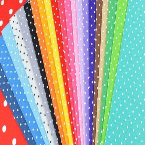 Pretty Dia.2mm New Polka Dot Printed Nonwoven Felt Fabric 20 colors For DIY Sewing Felt deocration