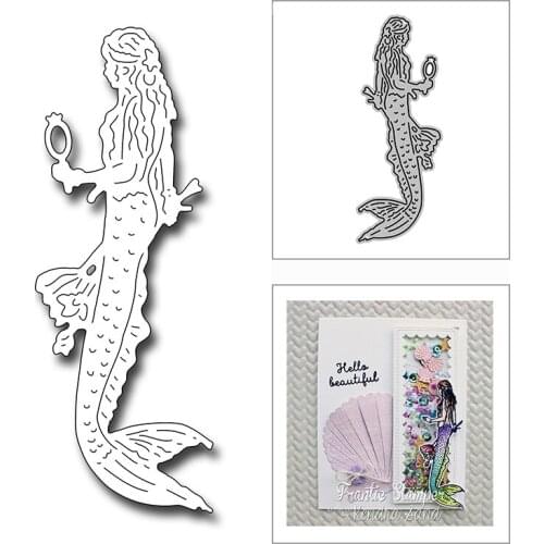 New Elegant Mermaid Mirror Craft Embossing Mold 2021 Metal Cutting Dies for DIY Decorative Scrapbooking Paper Album Card Making