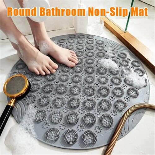 New Bathroom Shower Mats Non-Slip Round Shape Non-Slip Mat Washable Shower Massage Foot Pad Bathroom Accessories Drop Shipping