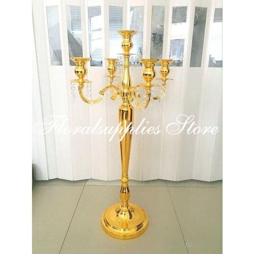 New Wedding Candelabra 5-Arms Metal Candle Holder Stand 75cm Tall Candelabrum Table Centerpiece Decoration Home Party Decor