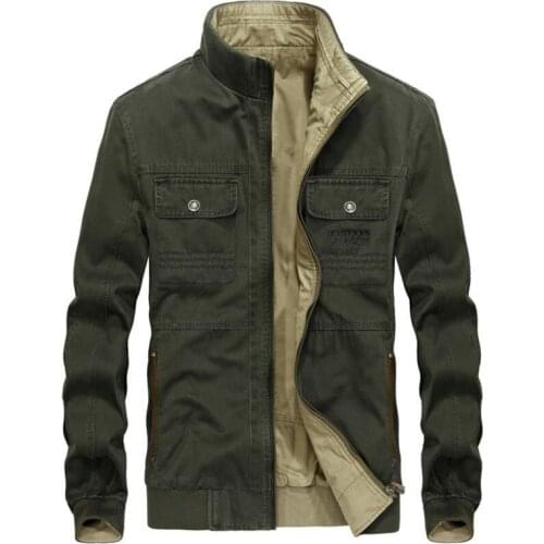 Autumn Jacket Men Military Stand Collar Men Jacket Casual Loose Windbreaker Rib Sleeve Coat Men Plus Size M-3XL Chaqueta Hombre