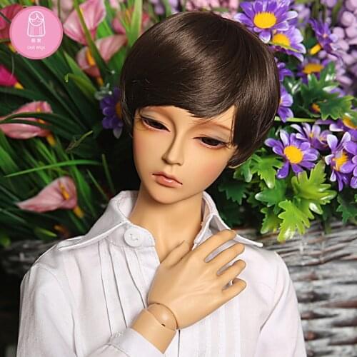 Wig For Doll BJD 1/3 handmade High-temperature short hair black colors wig For Dolls Charge L20#22-24cm Extra Doll Accessories