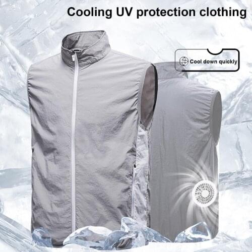 USB Cooling Hiking Vest With 2 Fans Fishing Cycling Vest Air Conditioning Work Outdoors Quick Cooling Vest Summer Cooling