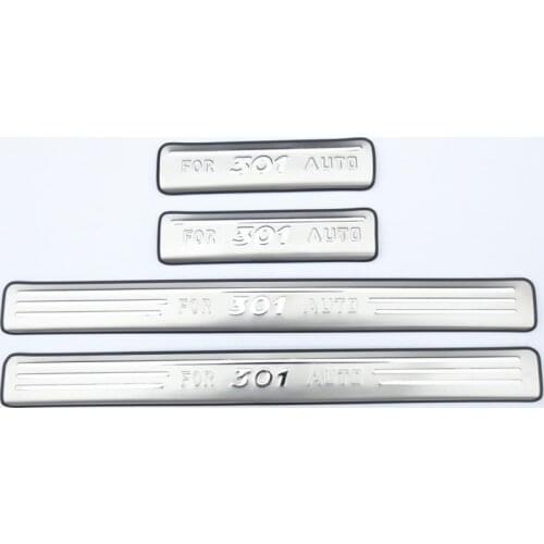 Stainless steel door sill strip for 2013 2014 PEUGEOT 301 Threshold trim car styling welcome pedal Scuff plate guard cover film