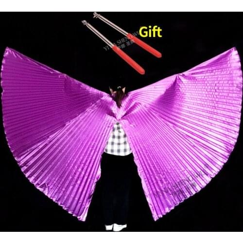 Split Wings For Adults Belly Dance Accessories Bollywood Oriental India Egyptian Isis Wings With Sticks Adult New 8 Colors