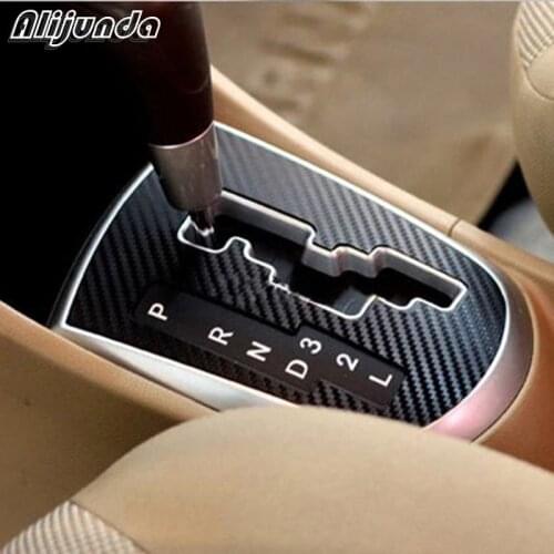 Threaded 3D Carbon Fiber Car gear panel decoration ring Stickers for Hyundai Solaris Verna car-Styling