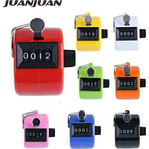 Handheld 4 Digital Tally Counter Mechanical Manual Palm Clicker Number Count Assorted Color Tally Counter Number Count 20%off