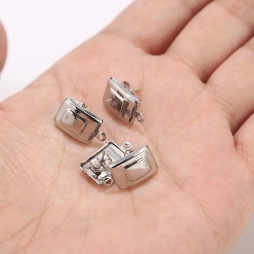 Silver/gold Stainless Steel Earrings Hooks Components with Ear Stud Backs for Jewelry Making 50pcs/lot