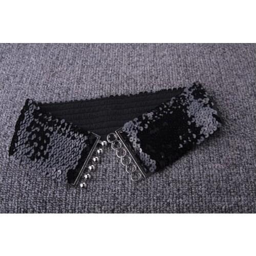 Wide Stretch Belts for Woman Glorious Shinny Sequin Belt Spackle Metallic Color Black/Gold/Silver/Red Fashion Woman bg-012