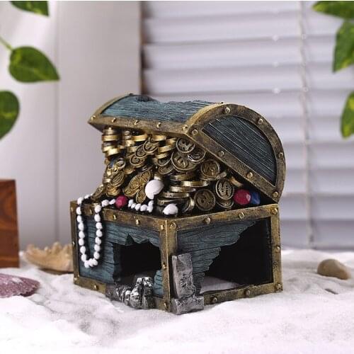 Jewelry Box Aquarium Ornament Treasure Discovery Fish Cave Decor Resin Ornament Landscaping Decoration Fish Tank