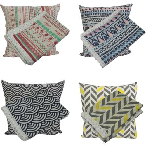 Printed Flamingo Cactu Lace Linen Cotton Table Cloth Nordic Cushion Cover Set Home Decoration Christmas Tablecloth Party Gift