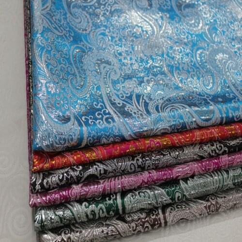 NCF422 Metallic Silk Jacquard Satin Fabric Garment Chinese Style Fabric For Chinese Cheongsam Costume Fabric For Sewing