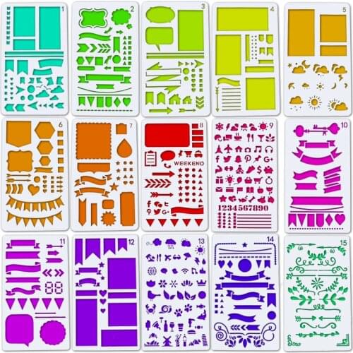 15PCS Flower Pattern Stencil Lace Plant And Animal Printing Pattern Sugar Powder Stencils