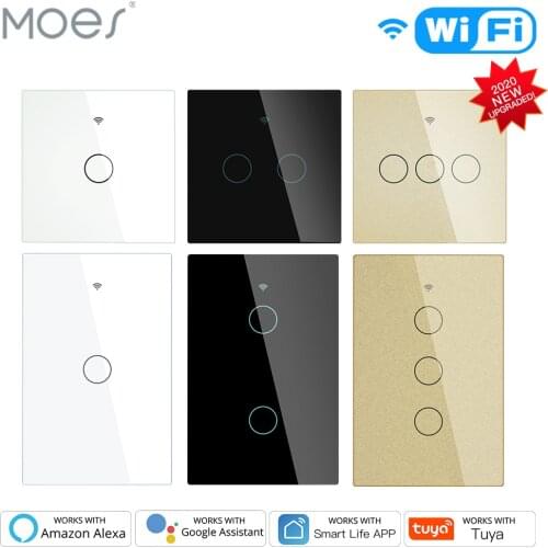 NEW Upgraded WiFi Smart RF433 Touch Switch 2/3 Way Smart Life/Tuya App Control,Alexa Google Home Voice Control EU US 1/2/3 Gang